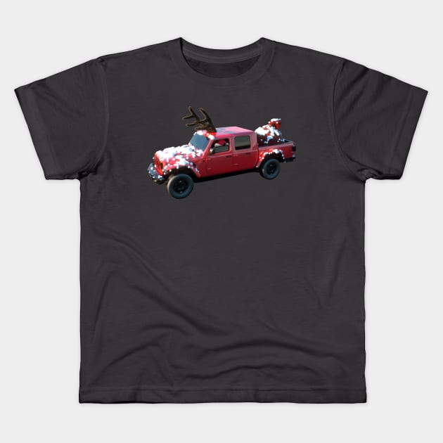 Santa Sleigh Kids T-Shirt by FurryBallBunny